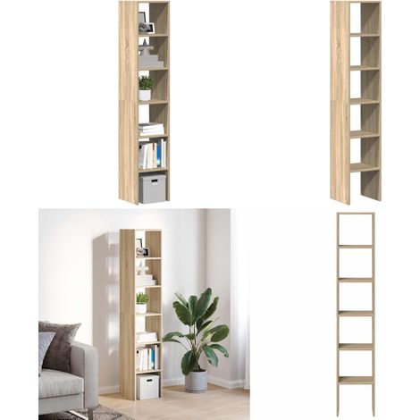 vidaXL Bücherregale 2 Stk. Stapelbar Sonoma-Eiche 30x30x80 cm (1/5)