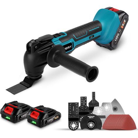 Akku-Multifunktionswerkzeug 4 ° Oszillationswinkel Akku-Multi-Tool Oszillierende mit 2 Batterie + 22 Zubehör (1/5)