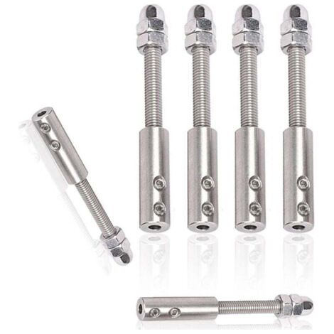 6 Pièces Tendeur Cable Inox pour Cable Inox 4mm, Vis de borne de câble métallique, En acier inoxydable, pour la fixation de la tensionTendeur de Câble Métallique