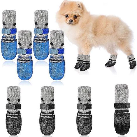 2 Sets Adjable Hund Schuhe Socken Hund Schuhe Regen Hund Booties Anti-Hund Socken Schuhe ( (1/5)