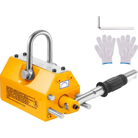 Mophorn Sollevatore magnetico Mophorn - Capacità 1320 libbre, fattore di sicurezza 2,5, neodimio e acciaio, magnete di sollevamento permanente con rilascio, per carichi pesanti per g