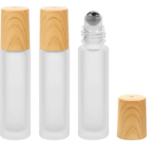 Lot de 3 flacons roll-on rechargeables vides pour huiles essentielles, en verre (10 ml) (1/4)