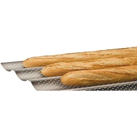 1 Moule 4 Baguettes Tuiles Acier Antiadhérent 38x33x3cm Pour Cuisson Maison (1/4)
