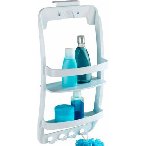 WENKO Mensola da doccia sospesa, Cestino da doccia sospeso, plastica, 26x54,5x11,5 cm, bianco