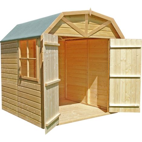 Barn Double Doors Tongue and Groove Garden Shed Workshop Approx 7 x 7 Feet (1/4)