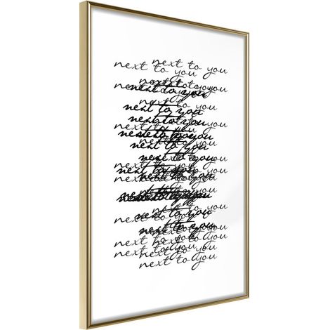 Affiche Murale Encadrée "Love Letter" 30 x 42 cm Or