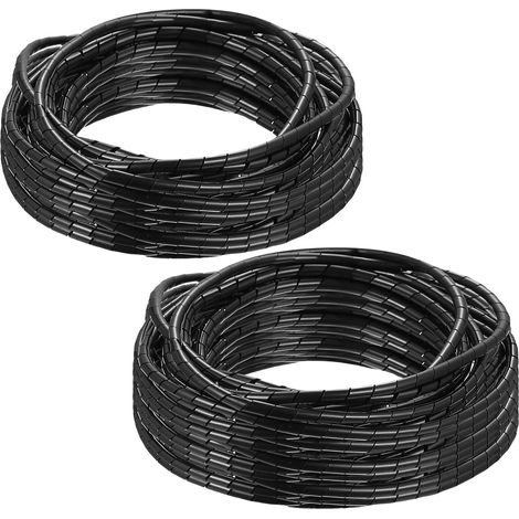 2 Pièces Gaine Cable Electrique, Cache Cable, Range Cables, Gaines Spiralées pour Câbles, Rangement Organisateur de Câble pour Bureau Maison TV Ordinateur PC, 4 mm x 20 m/6 mm x 15 m (1/5)