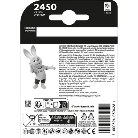 Duracell Knopfzelle CR2450 3 V 1 St. 620 mAh Lithium CR 2450