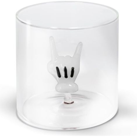 WD LifeStyle Bicchiere Vetro Borosilicato Cc 250 ml Decoro Mano
