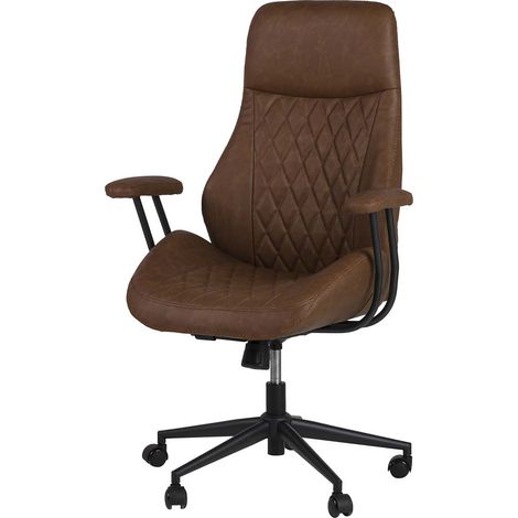 Verstellbarer brauner Schreibtischstuhl 71X65X112/120 cm (1/5)