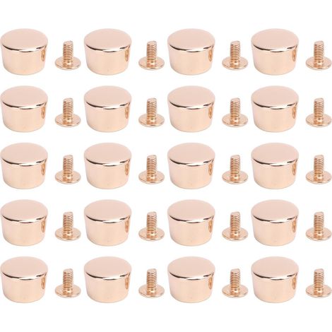 20 pièces Rivets de reliure en cuir en alliage de Zinc Rivets de réparation de ceinture en cuir multifonctionnels pour sac à main de vêtements (Or) (1/5)