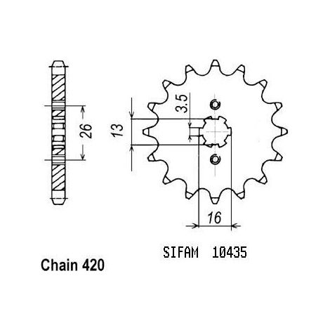 Pignon TT Suzuki - 420 - 12 Dents - Similaire JTF563