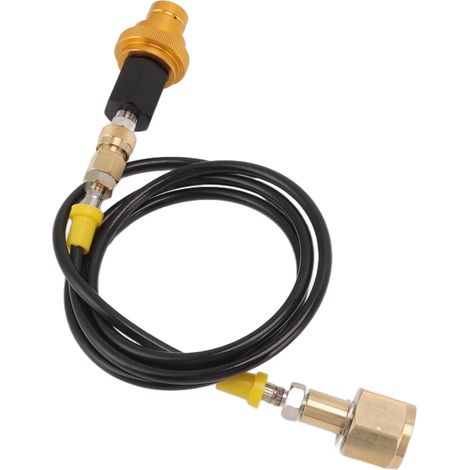 Sodawasser-Adapter-Schlauchset für DUO, Terra und Art Gasflaschen-Aufblasmaschinen, Gold-Schnelladapter, schwarzer Schlauch, 1,5 m (1/5)