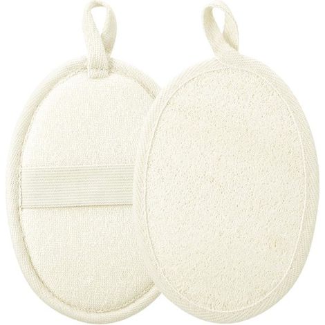2 esponjas de lufa natural exfoliantes para ducha, exfoliantes corporales y almohadillas para lavar la cara, para mujeres y hombres (1/5)