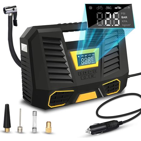 Compressore ad Aria Portatile a Batterie e a 12V Gonfiatore per Pneumatici Ruote (1/5)