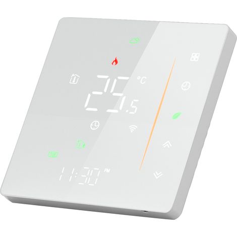 Tuya AC 95-240V Weißer programmierbarer WLAN-Smart-Thermostat mit Fußbodenheizungs-Temperaturregelung per Smartphone-App (1/5)