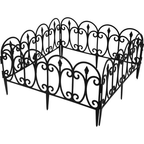 5 x recinzioni decorative ad arco per giardino, recinzione da giardino nera, recinzione da giardino in plastica
