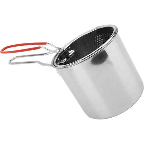 Friggitrice con cestello, contenitore di cottura con filtro dell'olio in acciaio inox 304, ideale per cucinare e per il campeggio. (1/5)