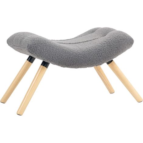 Puf reposapiés tapizado en poliéster, 67 x 45 x 38 cm, gris oscuro HAVRYA (1/5)