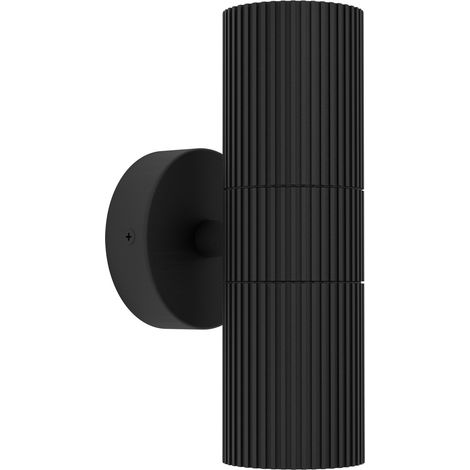 Applique Esterno Moderno Tomelloso Alluminio Nero Trasparente 2 Luci Gu10 Ip44 (1/2)