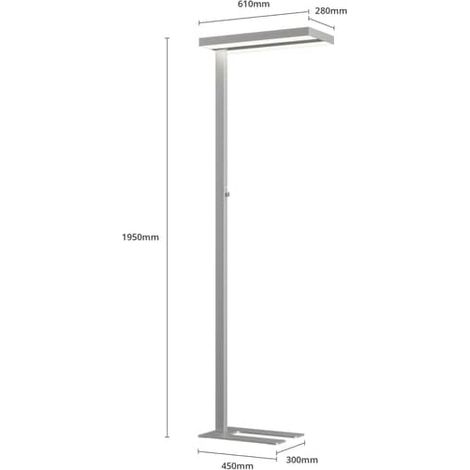 [GEBRAUCHT] B-Ware Arcchio Stehlampe Büroleuchte Led Logan Silber Dimmer Office Dimmbar616