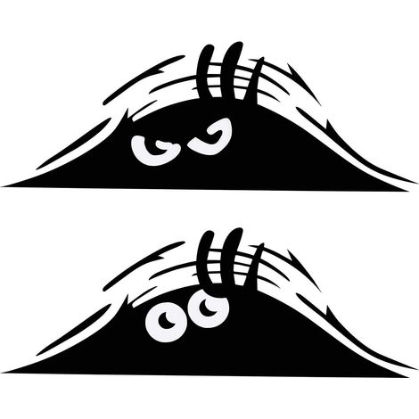 MINKUROW Calcomanía Calcomanía Para Coche Automóvil Motocicleta Bicicleta 2 Pack Furious Monster Monsters Eyes Scary Pin Eyes Elf Impermeable Sonrisa Y Ira Pegatinas De Coche (1/5)