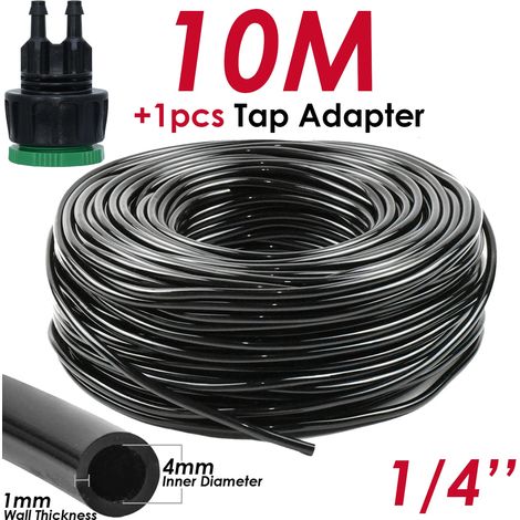 (SPL11-KIT09-10M-1/4'') Tuyau d'arrosage de jardin 1/4 pouce (4/7 mm) en PVC pour micro-irrigation goutte à goutte, balcon, pelouse et serre. (1/5)