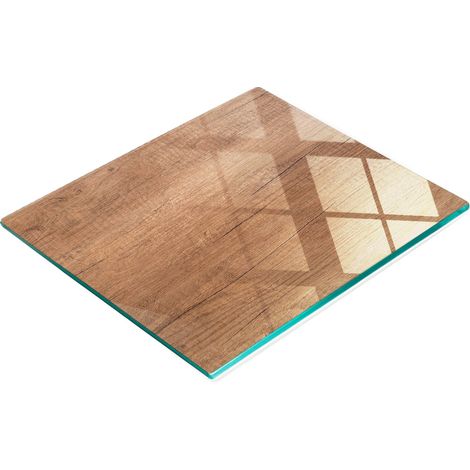 Tavoletta decorativa multifunzionale da cucina in vetro temperato e legno, 60x52 cm (1/5)