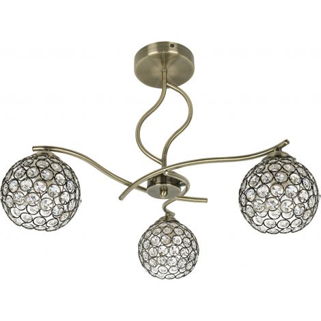 FAB 083653014 Balbina Lampada 3xe27 Pelle 40x54d Cristallo
