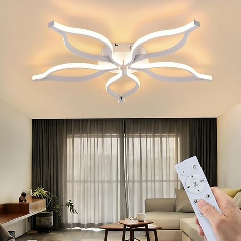 GBLY Plafonnier LED 80CM 75W Blanc Métal Dimmable 3000-6500K Télécommande Mode Veilleuse Pour Salon Chambre Salle à Manger