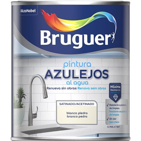 Wasserbasierte Fliesenfarbe für Satin Stone White 750 ml