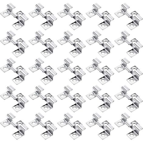 100 clip in acciaio sottile – 40 x 24 x 8 mm – Altezza di serraggio 8 mm – Per il montaggio di tavole e lastre per decking, con fissaggio a scomparsa