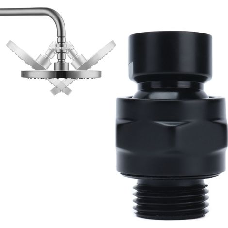 Adaptateur G1/2 réglable cuivre noir pour tête de douche (1/5)