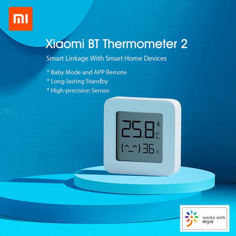 Thermomètre Bluetooth Xiaomi 2, hygromètre numérique intelligent sans fil, capteur d'humidité compatible avec l'application Mijia (1/5)