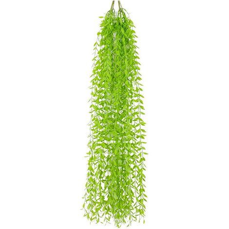 1 pièce Plante verte suspendue, simulation de saule pleureur en rotin, décoration murale intérieure pour mariage (1/5)