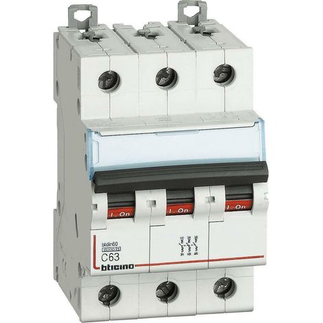 Bticino interruttore magnetotermico 3p curva c serie it btdin fn83c63