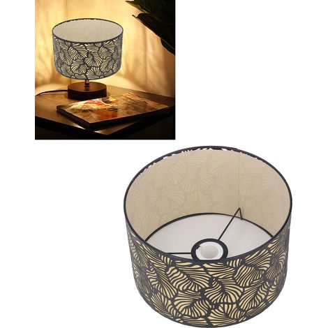 Abat-jour en métal, abat-jour creux pour lampe de table, abat-jour cylindrique, abat-jour de bureau, compatible avec les douilles de diamètre E27/E14 (1/5)
