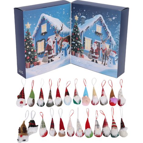 Weihnachts-Adventskalender mit Wichteln – 24 Tage – Sammelbare Weihnachtsfiguren – Wichteldekorationen – Weihnachtsschmuck (1/5)