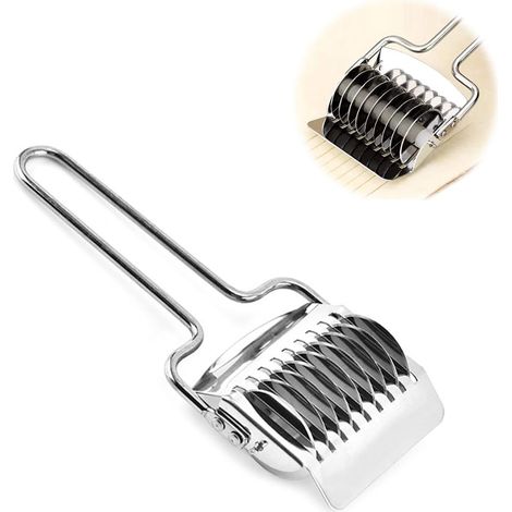 Applicable Coupe-pâte en acier inoxydable - Machine à pâtes manuelle - Outil de cuisine pour la fabrication de pâtes spaghettis(2PCS)