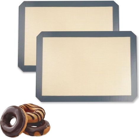 Set mit 2 Silikon-Backmatten, 40 x 30 cm, antihaftbeschichtet, wiederverwendbar, für den Backofen (1/5)