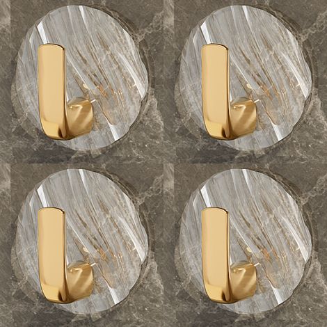 Set mit 4 luxuriösen Wandhaken, klein, leicht und ohne Bohren zu montieren, ideal zum Aufhängen von Mänteln, Kleidung, Hüten und Schlüsseln.