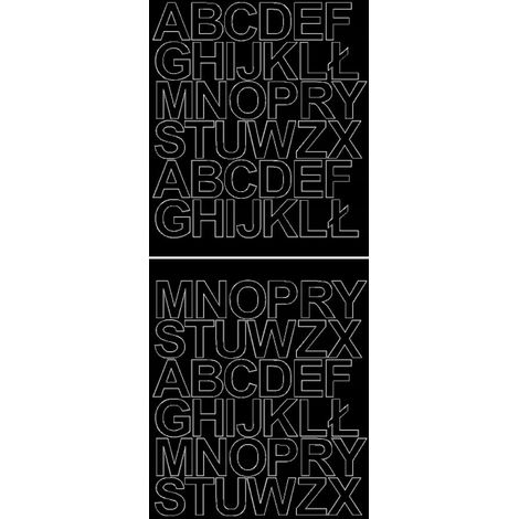Lettere adesive autoadesive, 3,5 cm, nere lucide