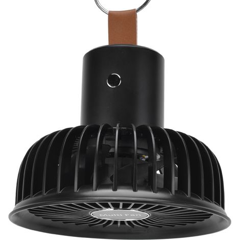 Ventilateur électrique portable multifonctionnel rechargeable par USB, à piles, pour la maison, le bureau, le camping (noir) (1/5)