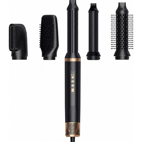 Brosse Soufflante Coiffante 5 en 1 pour Sécher, Lisser et Boucler, Noire, Prise UK 240 V (1/5)