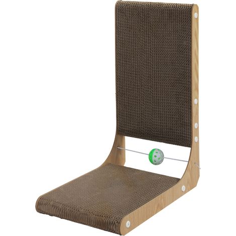 Skylos 48cm High L Shaped Cat Scratching Board with Ball Toy Wall Furniture (1/5)