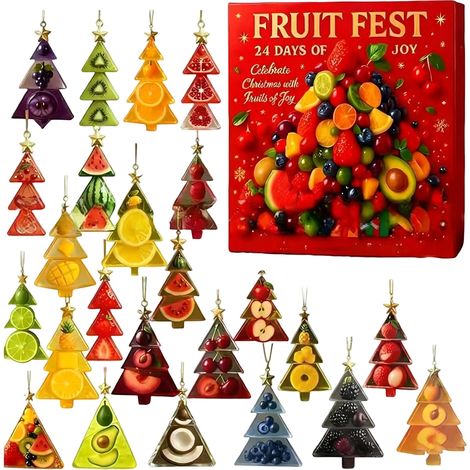 Calendrier De Lavent - Ornements En Forme Darbre De Noel - 24 Pièces - Pour Décoration Festive Intérieure - Avec Boîte De Rangement (1/5)