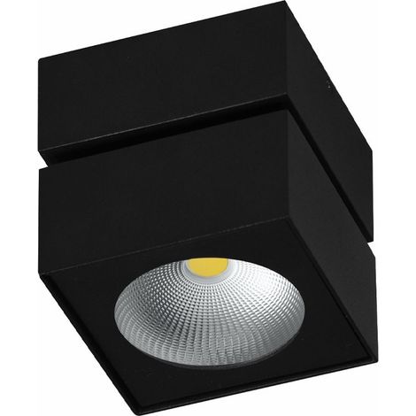 Applique Rubyc tricolore da 14w a led orientabile quadrata nera (1/5)