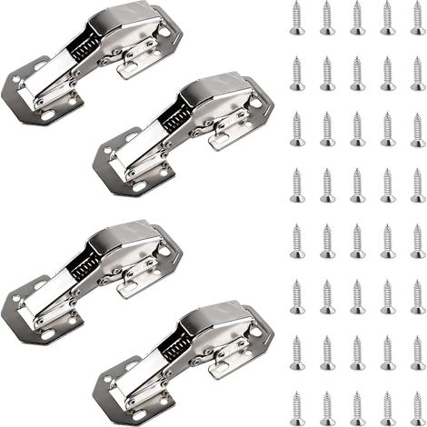 x Soft-Close-Scharniere für Schranktüren, 40°-Schraubscharniere für Küchentüren, 113 x 43 mm (5 Zoll) 90°-Möbelscharniere mit hydraulischem Dämpfer für Schränke (1/5)