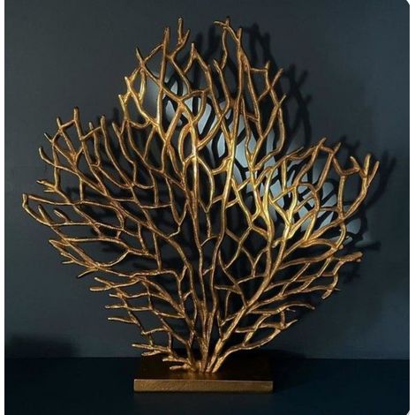 Objet Décoratif Corail en Fer Doré Sculpture Moderne pour Décoration de Salon et Bureau - PANGIVO (1/3)