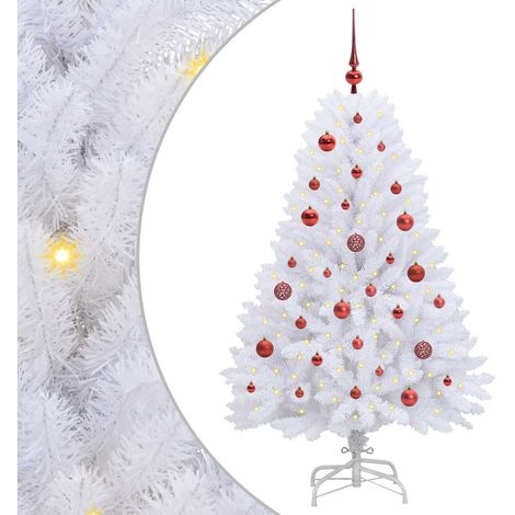 Artificial Hinged Christmas Tree White 150 cm PVC and Steel vidaXL